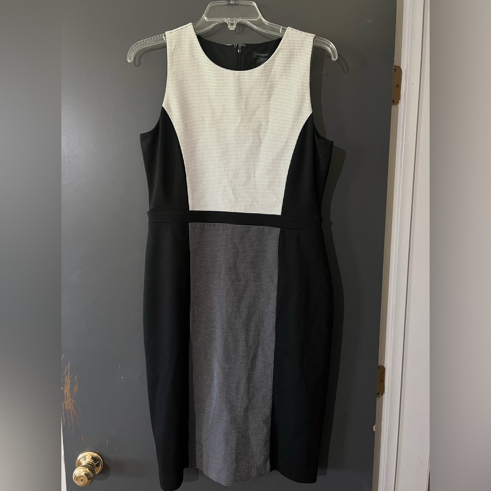 ANN TAYLOR sheath Dress Sz 6 black & white!